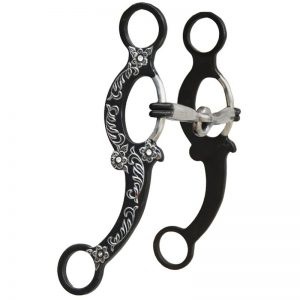 Kankikuolain yhdellä nivelellä Snaffle Bit with Shanks Show Black 12,7 cm