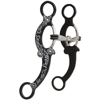 Kankikuolain yhdellä nivelellä Snaffle Bit with Shanks Show Black 12,7 cm