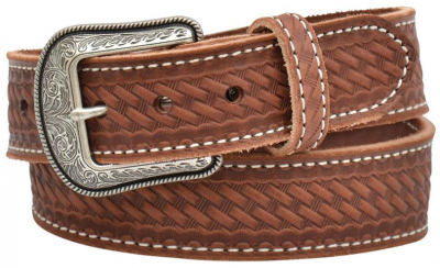 Vyö 3D 1 1/2" Western Classic Brown Basketweave