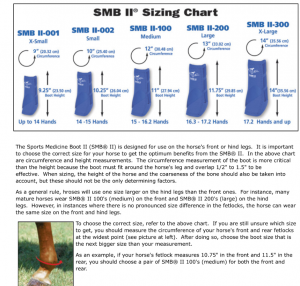 SMBII Sizing Chart