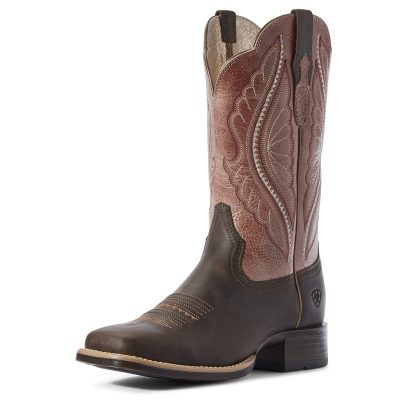Ariat Women's PrimeTime Western Boot, Dark Java/Petal Pink