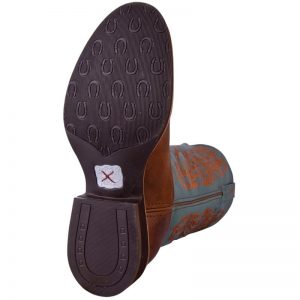 Twisted X Women's Horseman Boot Peanut/Sky Blue