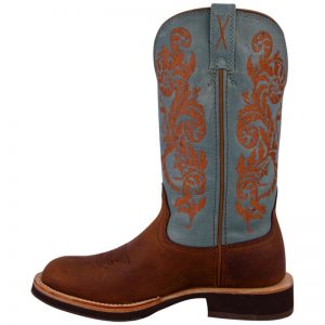 Twisted X Women's Horseman Boot Peanut/Sky Blue