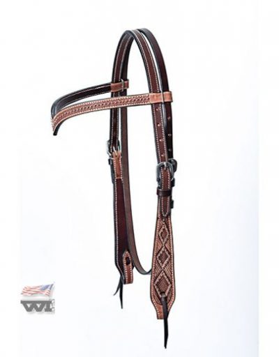 V-otsapanta suitset Basket Tooled with Dots