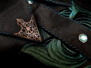 Kauluksen koriste Western Collar Tips bronze