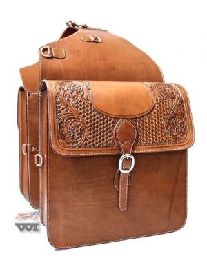 Satulalaukku Tooled Leather Saddle Bag