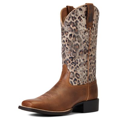 Ariat Women's Round Up WST Pearl Brown Metallic Leopard