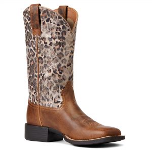 Ariat Women's Round Up WST Pearl Brown Metallic Leopard