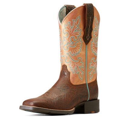 Ariat Women's Round Up Wide Square Toe StretchFit Western Boot