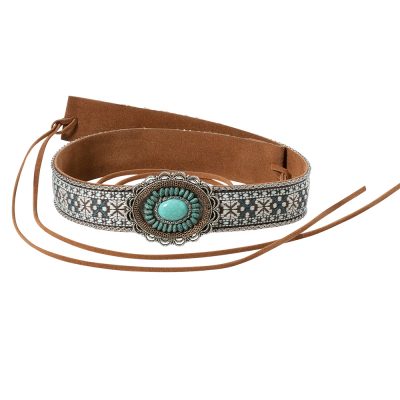 Hattunauha Turquoise Stone Embroidered