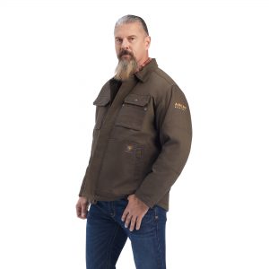 Ariat Men's Rebar DuraCanvas Sherpa-Lined Coat takki