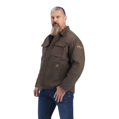 Ariat Men's Rebar DuraCanvas Sherpa-Lined Coat takki
