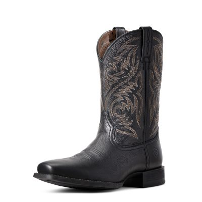 Ariat Men’s Sport Herdsman Western Boot Black Deertan