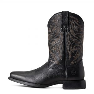 Ariat Men’s Sport Herdsman Western Boot Black Deertan