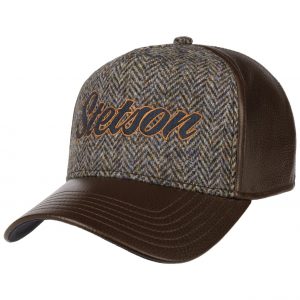Cap Stetson TC Harris Tweed Leather lippalakki