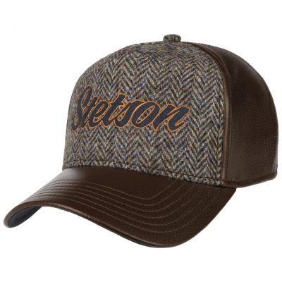 Cap Stetson TC Harris Tweed Leather lippalakki