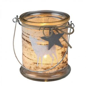 Kynttilälyhty Xmas Glass Deer&Star