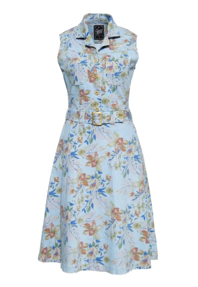 Retromekko Queen Kerosin Denim Workwear Swing Dress Hawaii